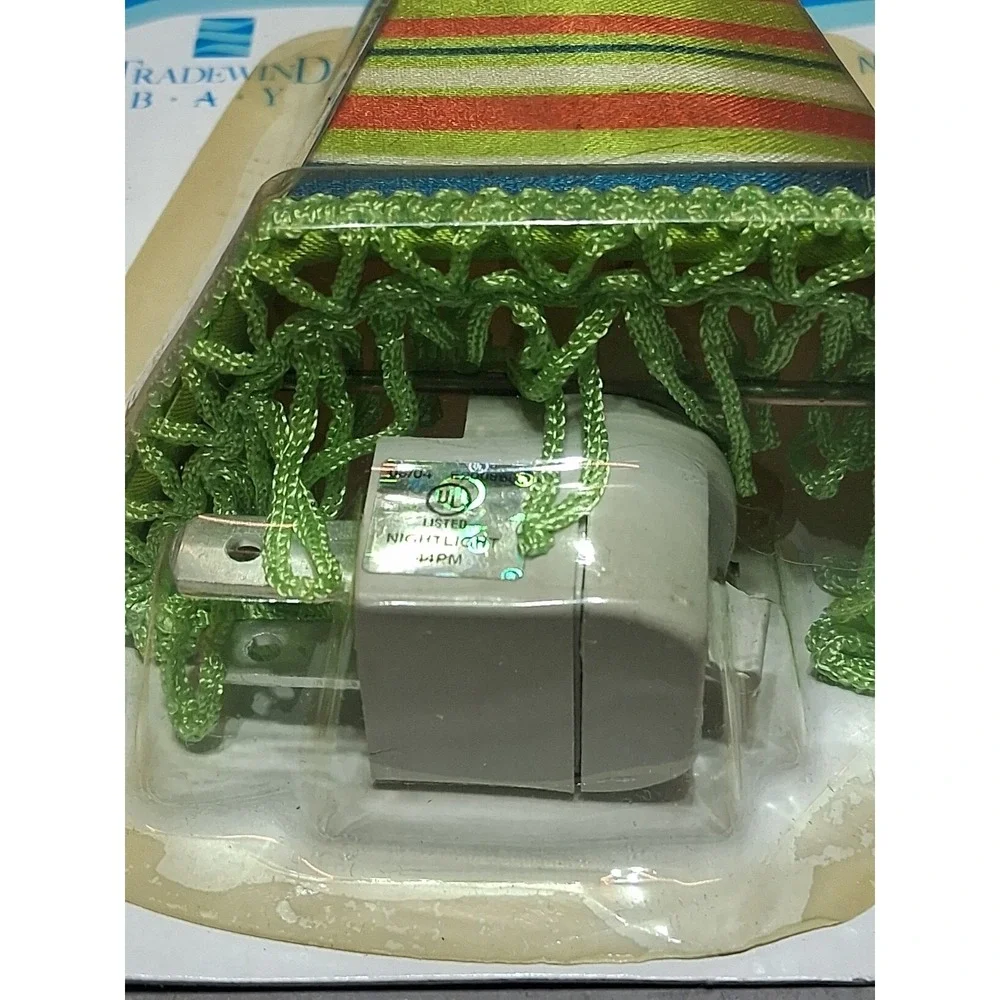 Vintage Tradewind Bay Plug In Groovy Night Light With Green Red n Yellow Stripes